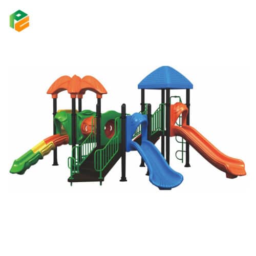 Double Tower Outdoor Play Set with Slide-1