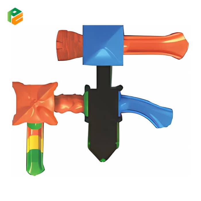 Double Tower Outdoor Play Set with Slide-3