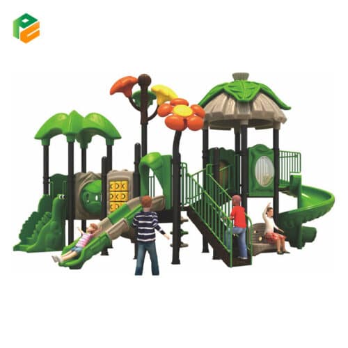 Forest-style Plastic Outdoor Playset with Slides-1