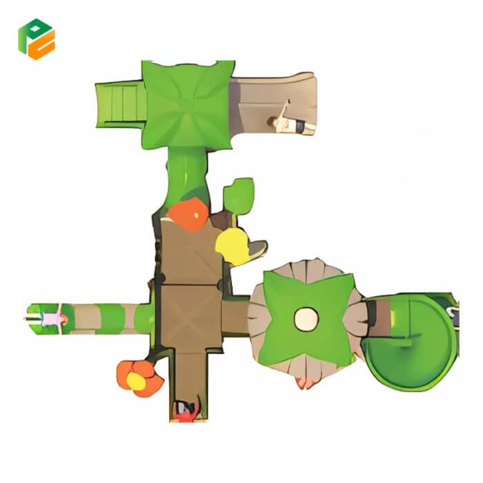 Forest-style Plastic Outdoor Playset with Slides-3
