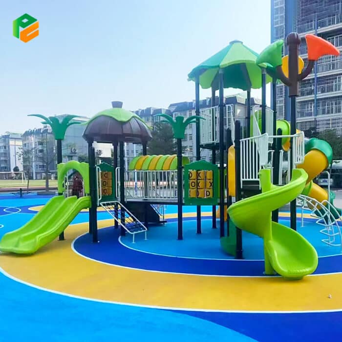 Forest-style-Plastic-Outdoor-Playset-with-Slides