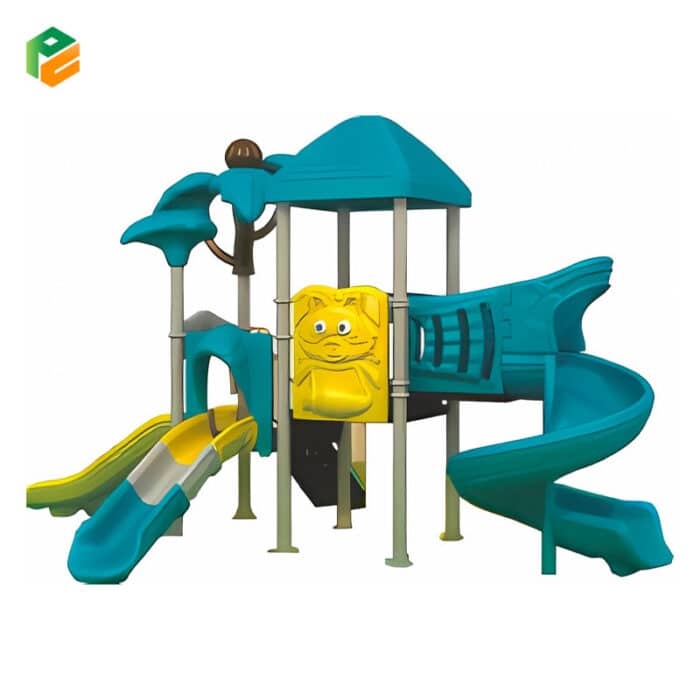 Outdoor Play Equipment with Slides-2