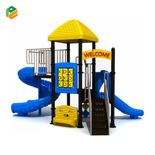 Outdoor Playground with Spiral Slide and Chair-1