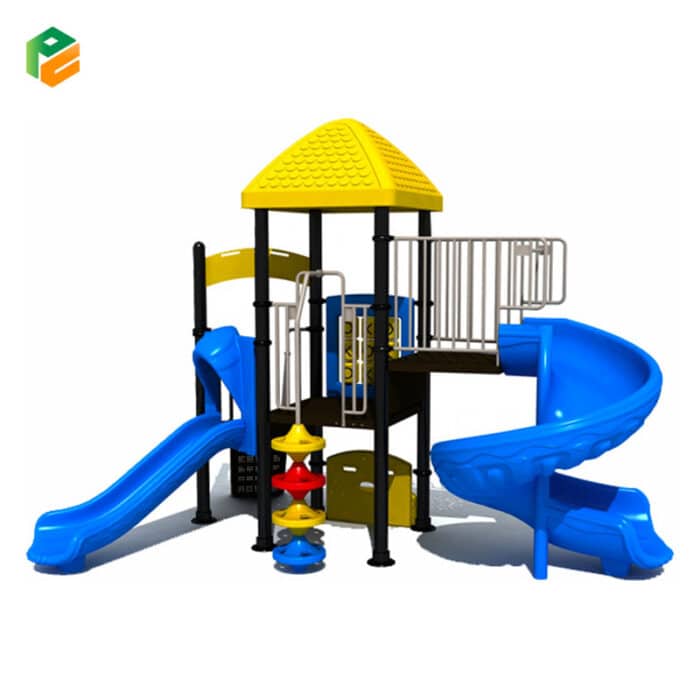 Outdoor Playground with Spiral Slide and Chair-2