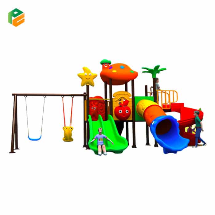 Backyard Play Equipment with 2-person Swing Set-1
