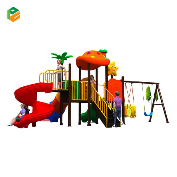Backyard Play Equipment with 2-person Swing Set-2