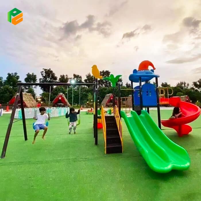 Backyard-Play-Equipment-with-2-person-Swing-Set