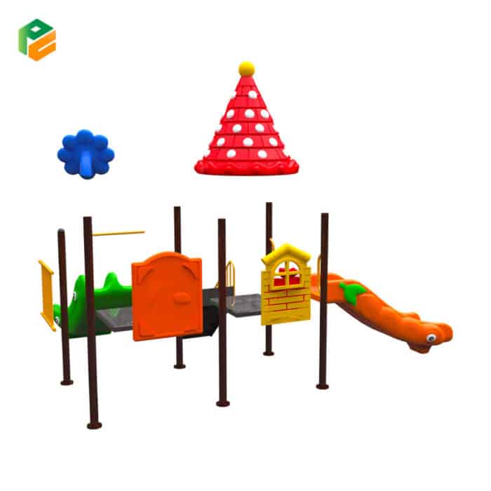 Backyard Playground Equipment with Slide-3