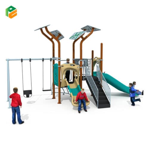 Brand New Metal Playground Set with 2 Person Swing-1