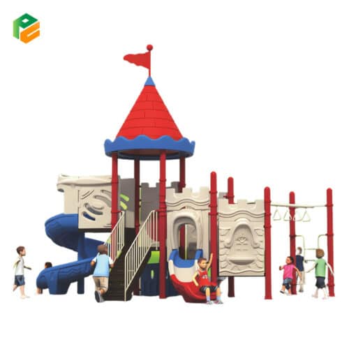 Castle Themed Outdoor Play set with Monkey Bars-1