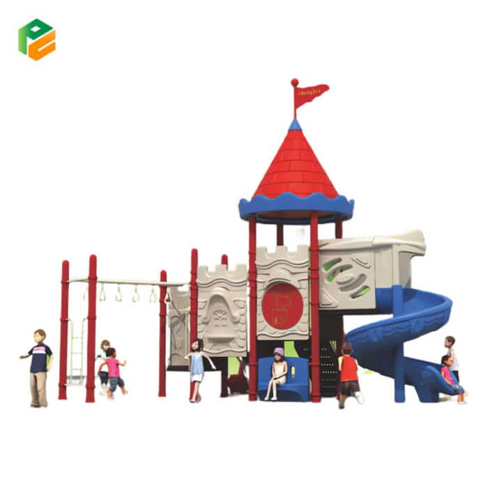 Castle Themed Outdoor Play set with Monkey Bars-2