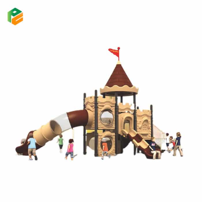 Children Outdoor Play Castle with Tunnel Slide-2