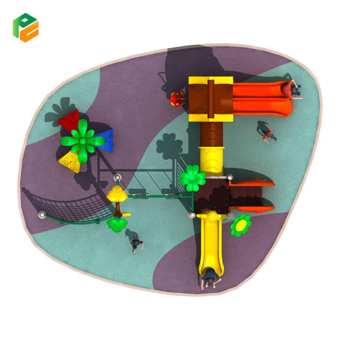 Climbing Playground Equipment with Slide for School-3