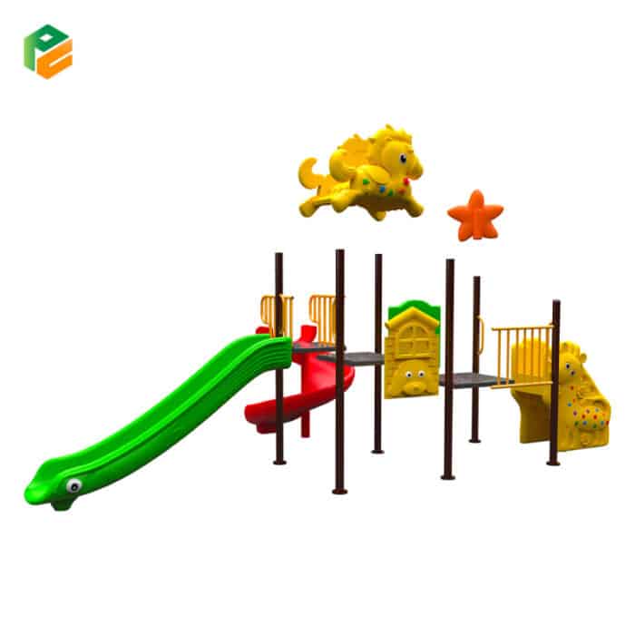 Daycare Outdoor Playground Equipment with Unicorn Roof-2