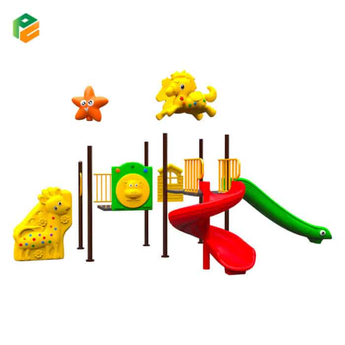 Daycare Outdoor Playground Equipment with Unicorn Roof-3