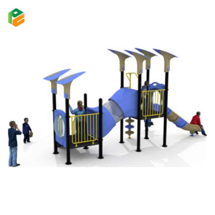 Durable Preschool Outdoor Playset with Tunnel-2