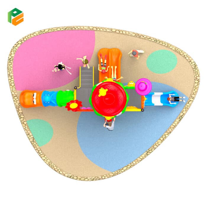 Ice-cream Themed Preschool Outdoor Play Equipment with Slide-3