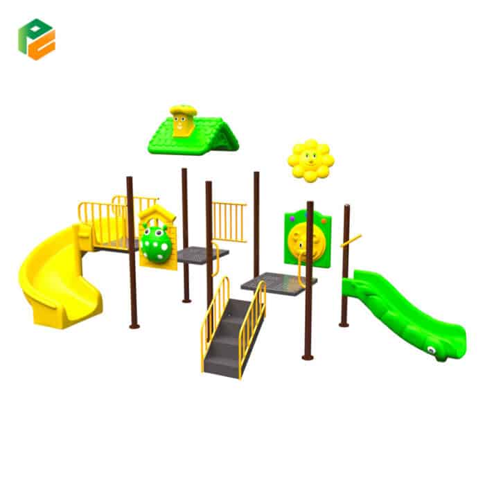 Kids Outdoor Play House with Slide-2
