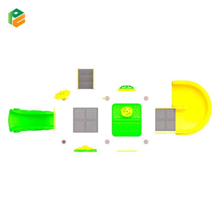 Kids Outdoor Play House with Slide-4