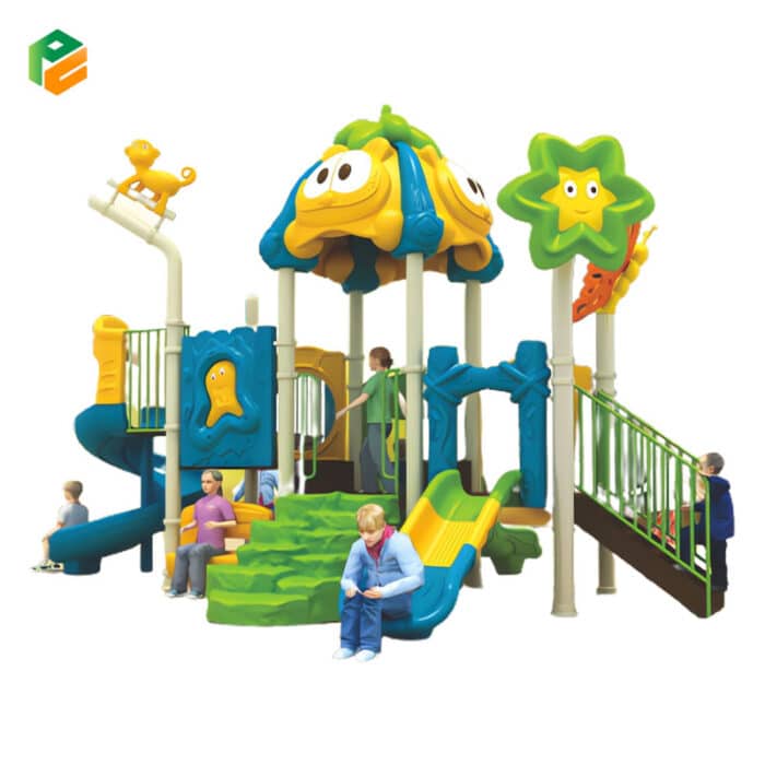 Kindergarten Outdoor Play Equipment with Slides-1