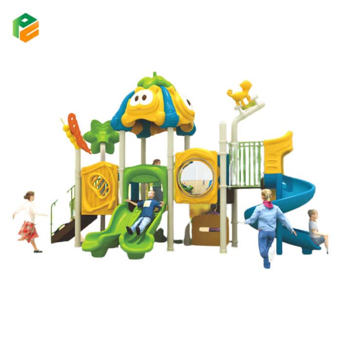 Kindergarten Outdoor Play Equipment with Slides-2