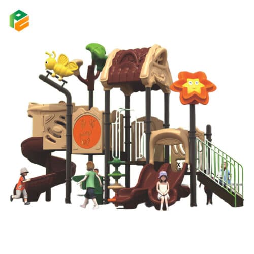 Large Outdoor Play House with Slide for 3-12 Year Old Kids-1