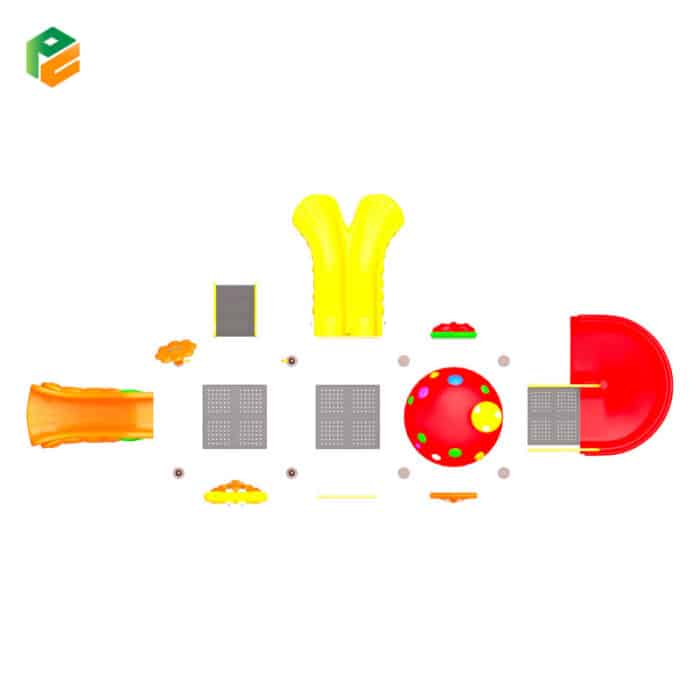 Mushroom-like Roof Backyard Playhouse with Slide-4