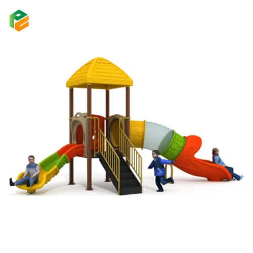 Outdoor Backyard Playground with Slide Tunnel-1
