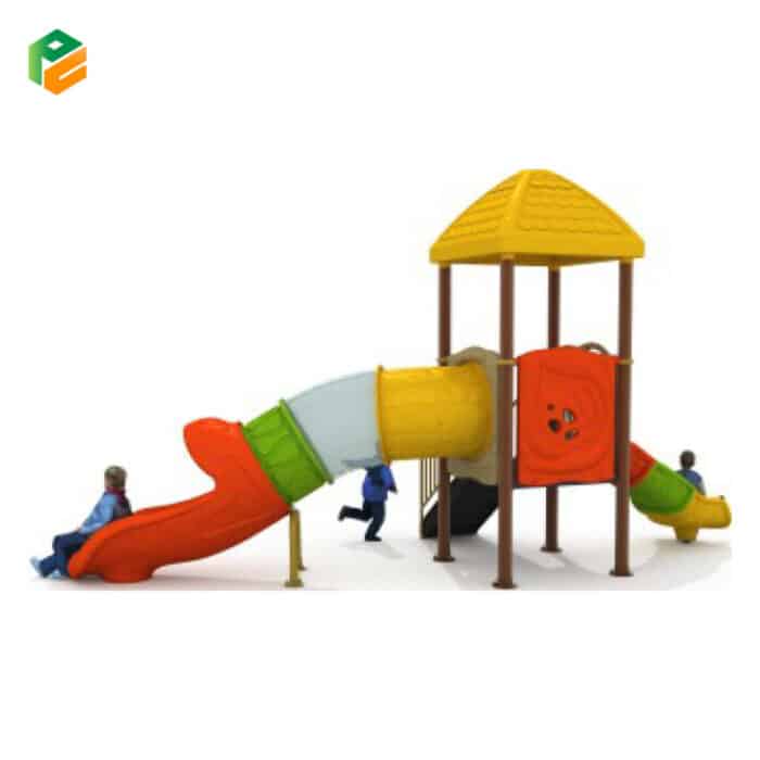 Outdoor Backyard Playground with Slide Tunnel-2