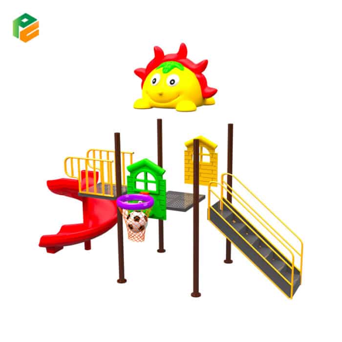 Outdoor Plastic Playset with Slide for Bakcyard-2