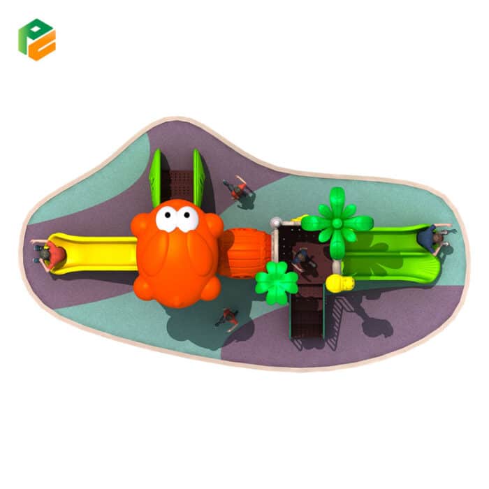 Outdoor Play Set with Slide and Cartoon Roof-2