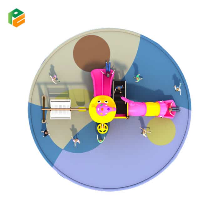 Pink Nursery Outdoor Play Equipment with Swing Set-3