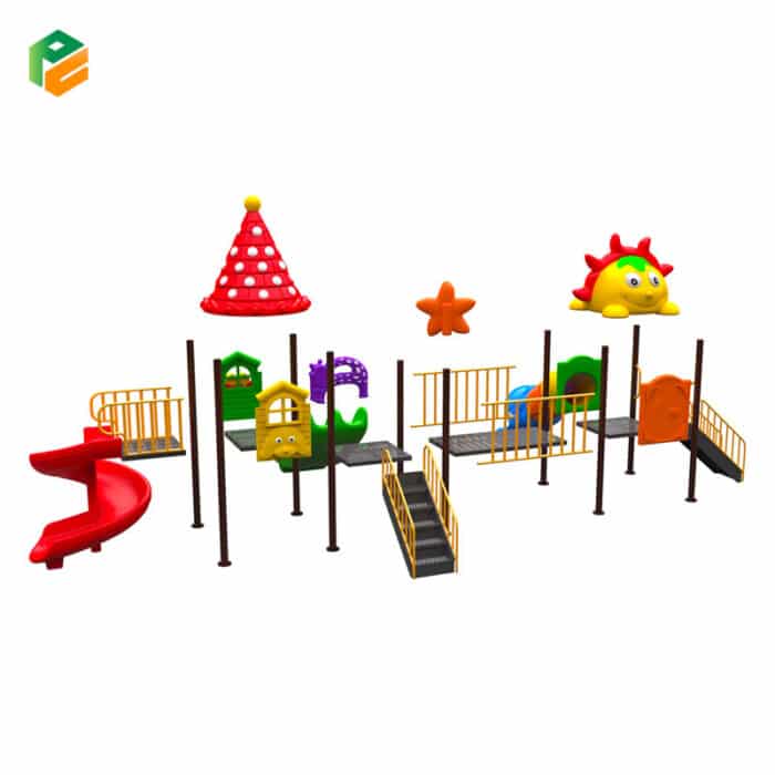 Preschool Outdoor Equipment with Tunnel Slide-3
