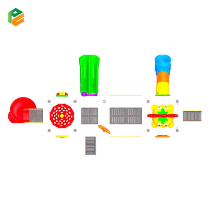 Preschool Outdoor Equipment with Tunnel Slide-4