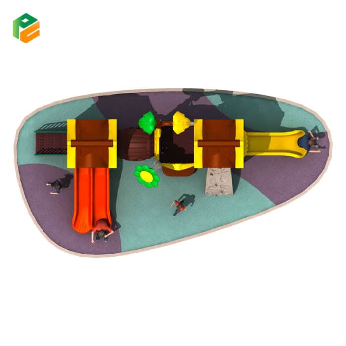 Two Tower Daycare Outdoor Playground Equipment-2