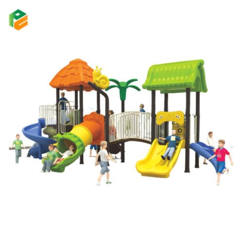Two Tower Outdoor Play Area for Preschoolers with Bridge-1