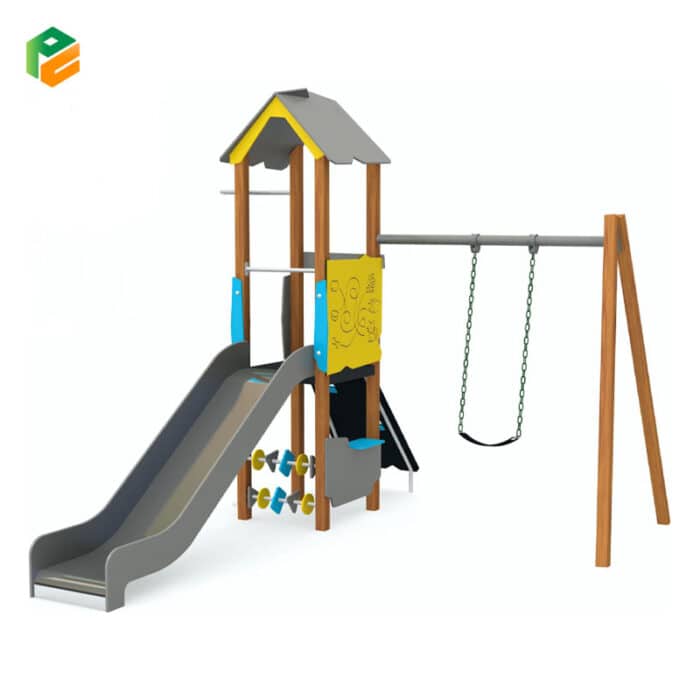 Backyard Playground Equipment with Swing and Climbing Step-1