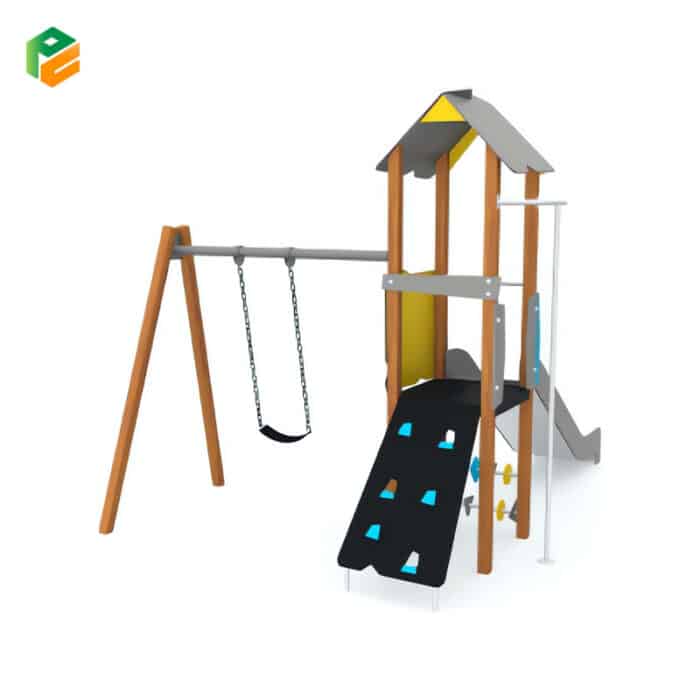Backyard Playground Equipment with Swing and Climbing Step-2