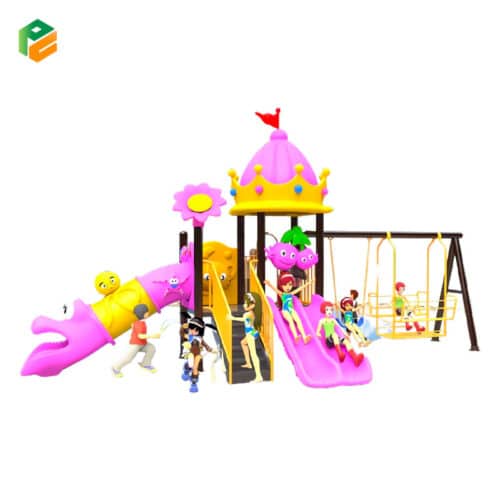 Castle Themed Childcare Outdoor Equipment with Swing Set-1