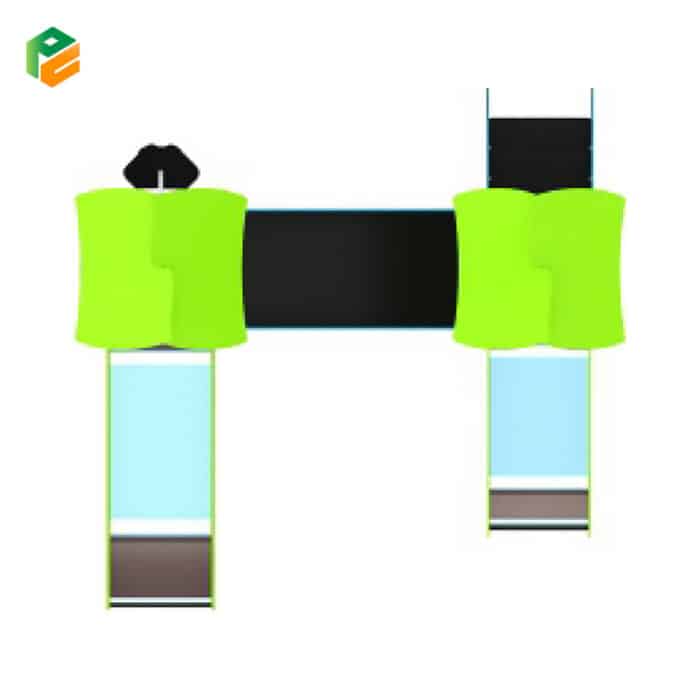 Double Tower Kindergarten Playground Equipment with Bridge-3