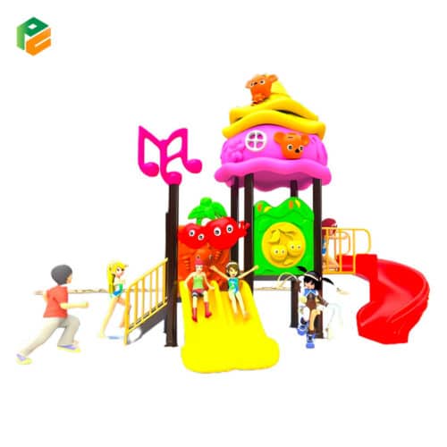Novel Small Backyard Jungle Gym with Slide-1