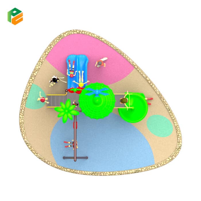 Plastic Playground for Small Yard with Windmill Roof-3