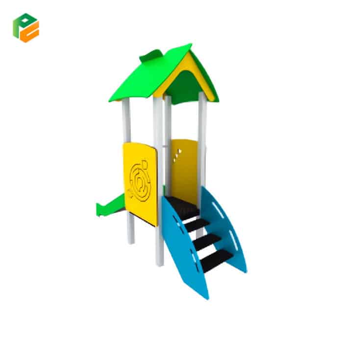 Small Backyard Playground with Stainless Steel Slide-2