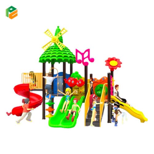 Small Playground for Backyard with Windmill Roof-1
