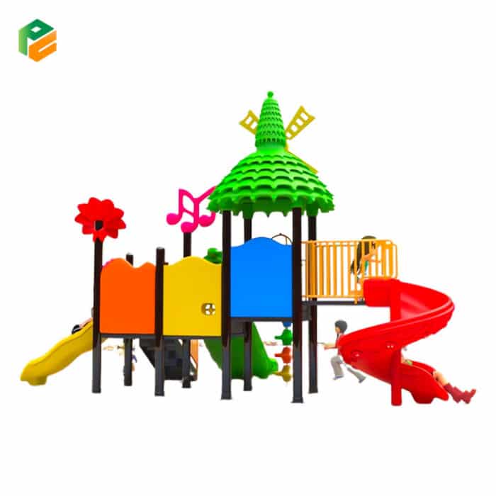 Small Playground for Backyard with Windmill Roof-2