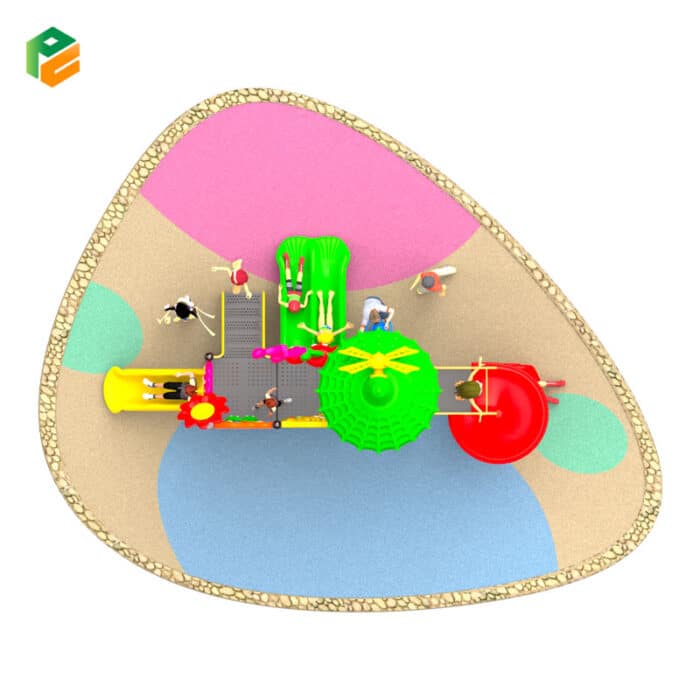 Small Playground for Backyard with Windmill Roof-3