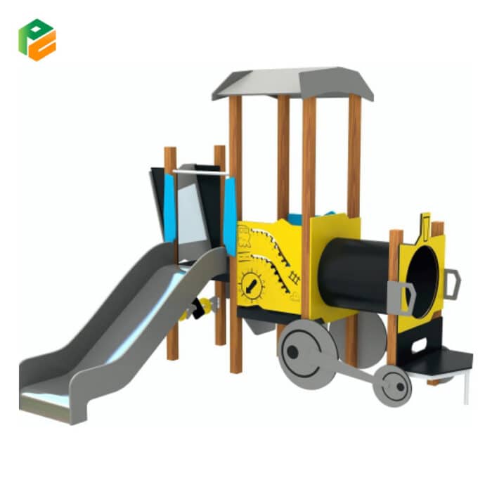 Vehicle Themed Nursery Outdoor Play Equipment with Slide-2