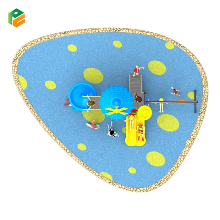 Windmill-alike Roof Compact Outdoor Playset for Children-3