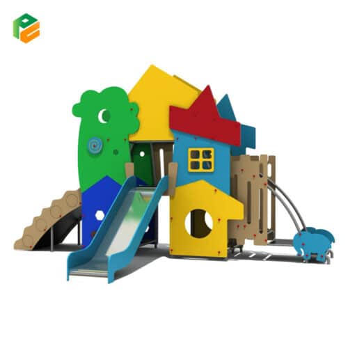 Colorful Children Outdoor Play House Made of HDPE Panels-1