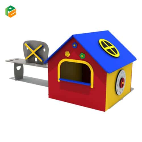Exquisite Outdoor Playhouse with Bench for Kindergarten